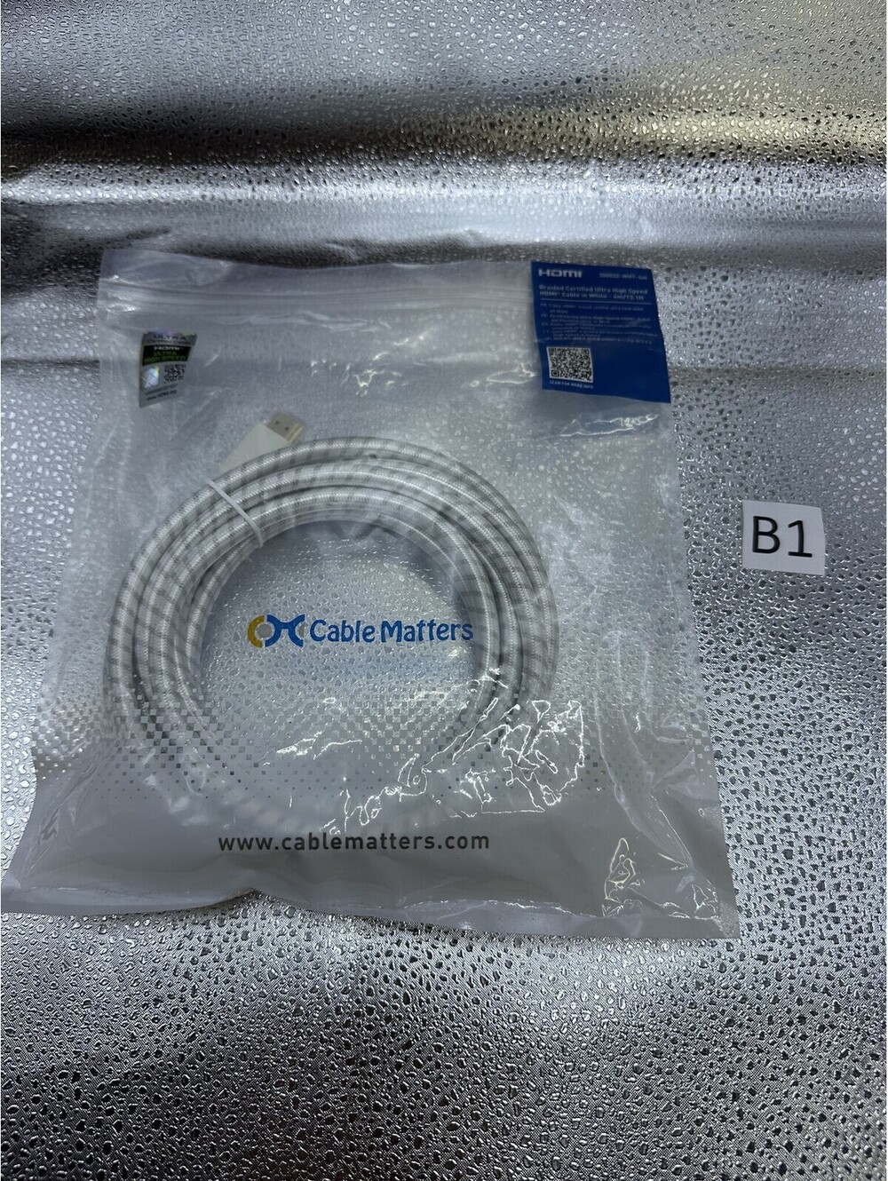 Cable Matters 4m Ultra High Speed HDMI Cable 48Gbps Braided White - B1